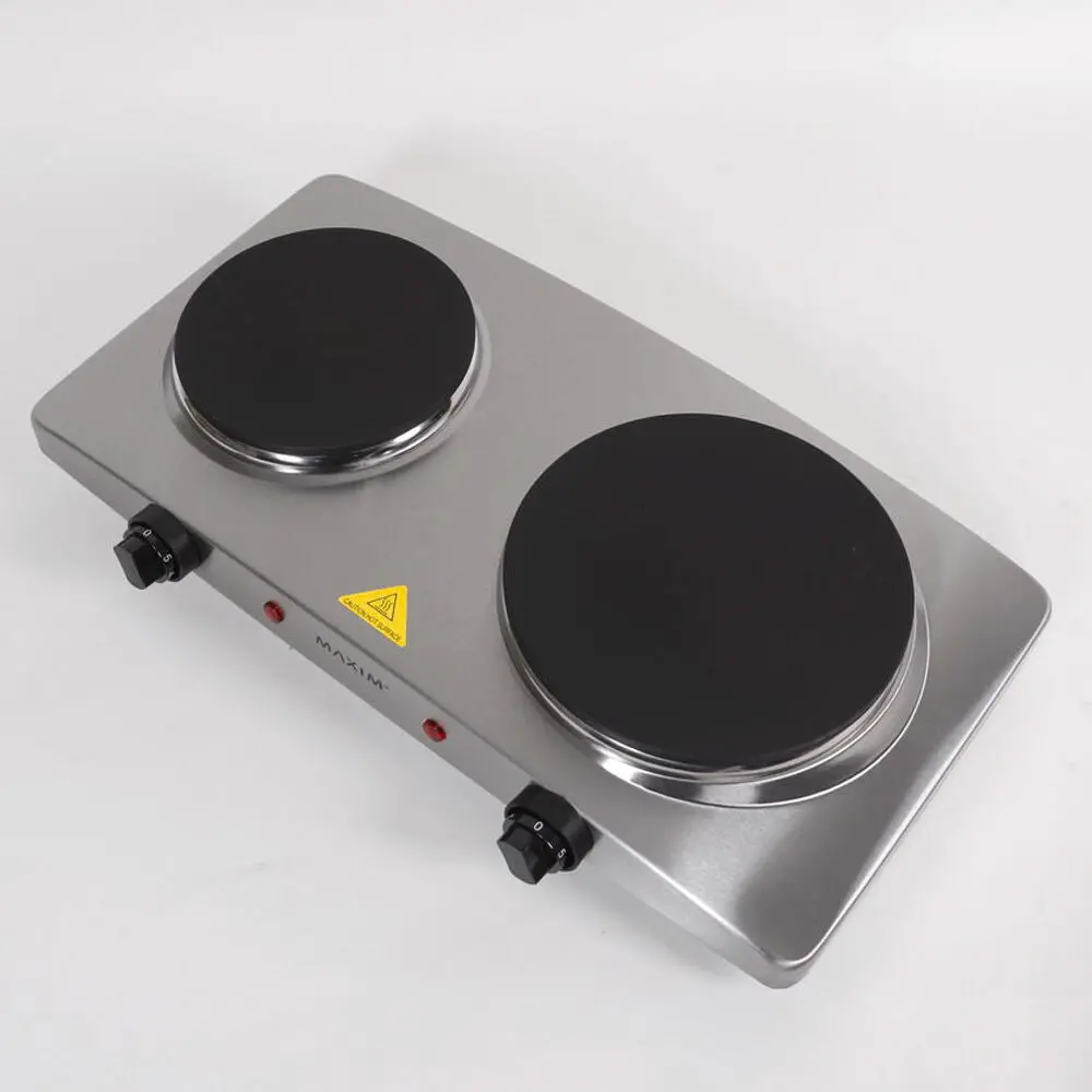 Maxim Kitchenpro 2400W Temperature Controlled Electric Portable Twin Hotplate 2