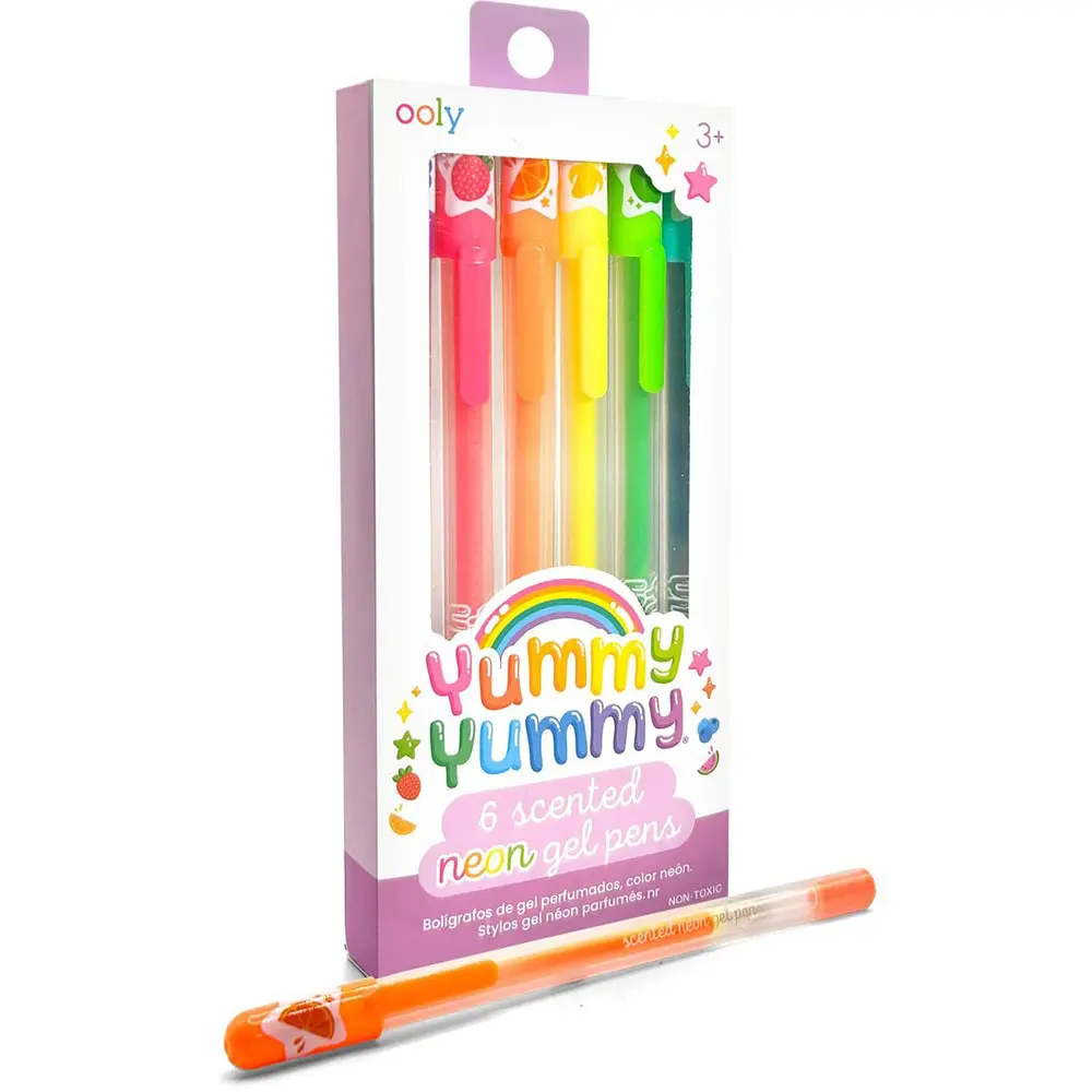 Ooly Yummy Yummy Neon Gel Pens Writing Stationery 3Y+ (6-Pack) 1