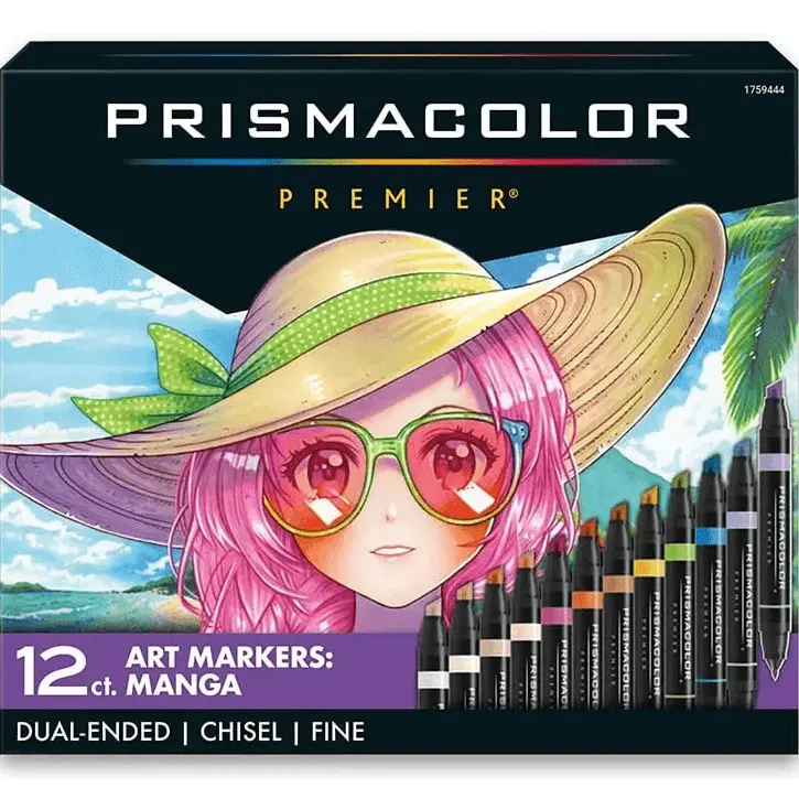 Prismacolor Premier Double Sided Manga Art Markers Brush Chisel Tip Dual End 12 Pack 1