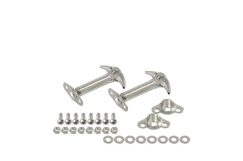 Kentrol Hood Catch Kit For Jeep Cj & Yj Wrangler (1955–1995) – Polished Silver Finish 1