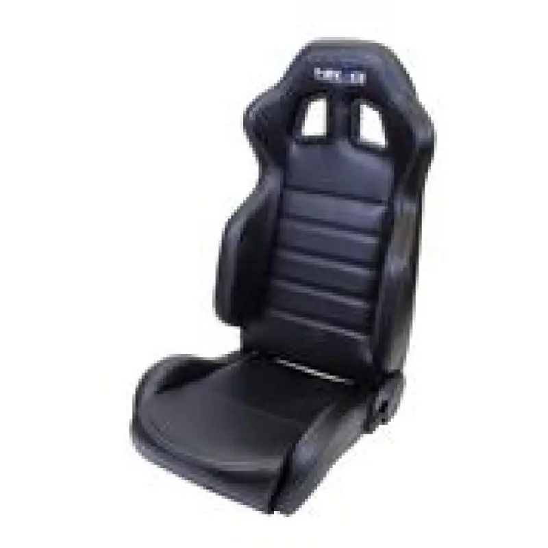 Nrg Reclinable Sport Seats (Pair) Pvc Leather W/Nrg Logo - Black W/White Stitching 1
