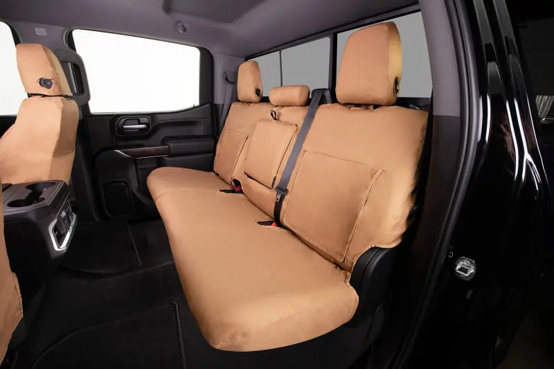 Covercraft Polycotton Second Row Seatsaver Covers – Tan, Custom Fit For 2019–2024 Ford F-250 1