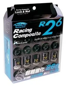 Project Kics R26 Black Lug Nuts – 12X1.50 Thread Pitch, 16+4 Seat Style 1
