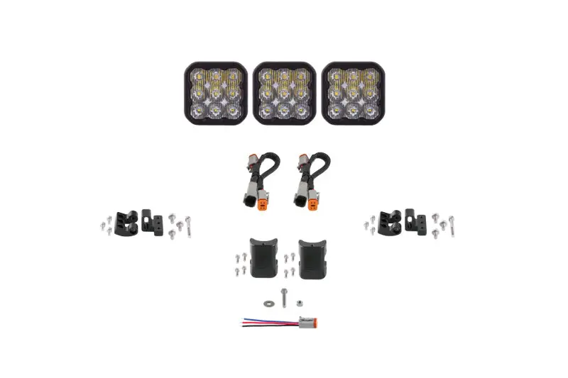 Diode Dynamics Ss5 Pro Crosslink Light Bar – Universal 3-Pod White Driving Beam 1