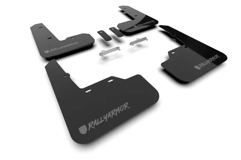 Rally Armor 2022+ Subaru Wrx Black Ur Mud Flaps – Dark Grey Logo, Altered Font 1