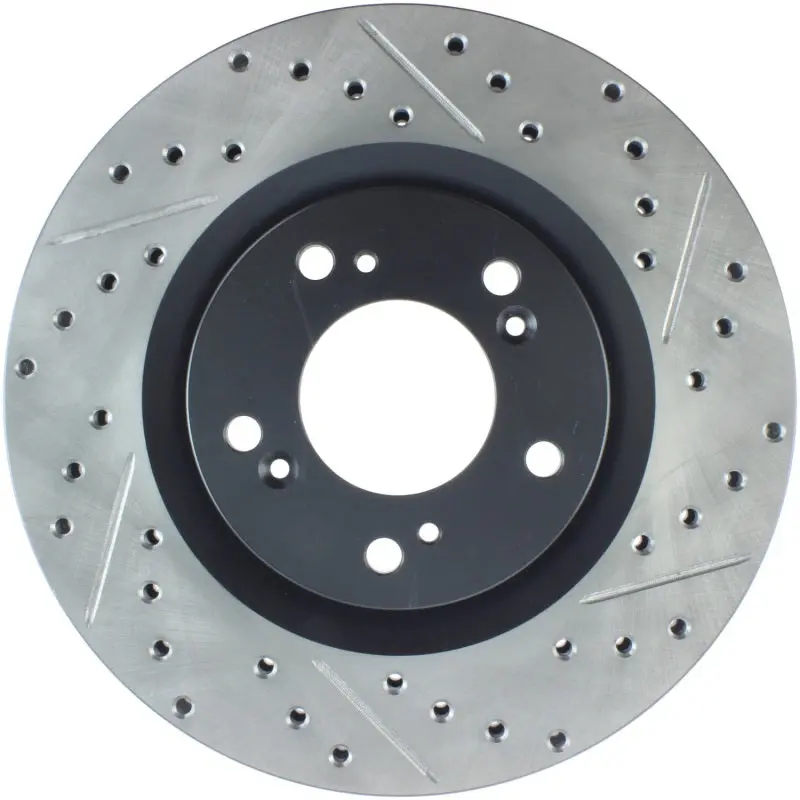 Stoptech Slotted & Drilled Front Brake Rotor For 2000–2009 Honda S2000 (Left Side) 1