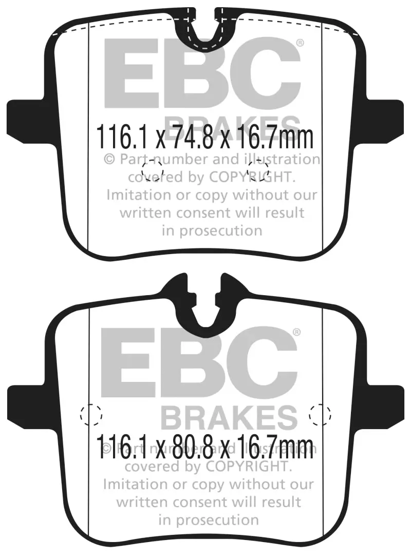 Ebc 2018+ Bmw M5 4.4Tt (F90) Redstuff Rear Brake Pads 1
