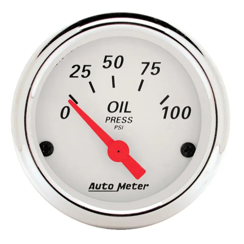 Autometer Arctic White Electronic Oil Pressure Gauge – 52Mm, 0–100 Psi, Short-Sweep Design 1