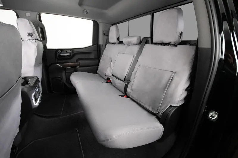 Covercraft Seatsaver Custom Front Seat Covers – Polycotton Blend, Grey, Fits 2007–2008 Ford E-Series Vans 1