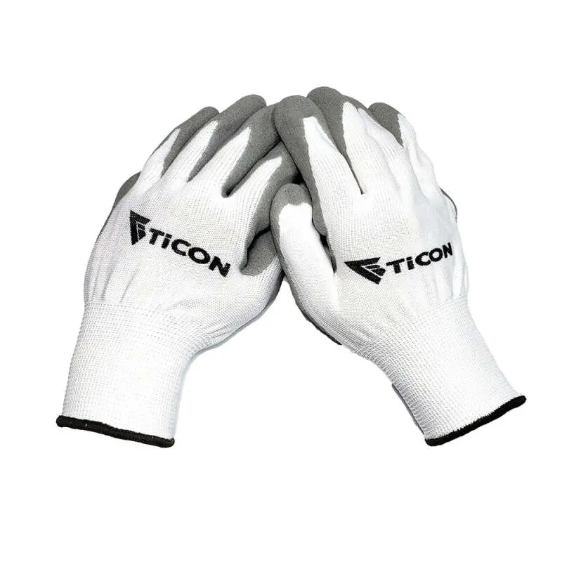 Ticon Industries Nitrile-Coated Nylon Work Gloves – 10-Pack, Large (Size 9) 1