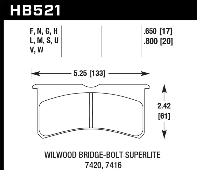Hawk Wilwood Superlite Dtc-70 Racing Brake Pads 2