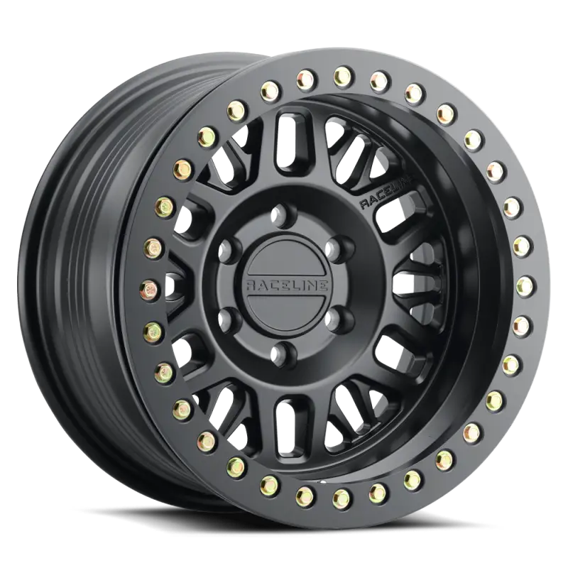 Raceline Ryno Beadlock Wheel – 17X9 Inch, Satin Black, 8X165.1 Bolt Pattern, -12Mm Offset, 130.81Mm Hub Bore 1