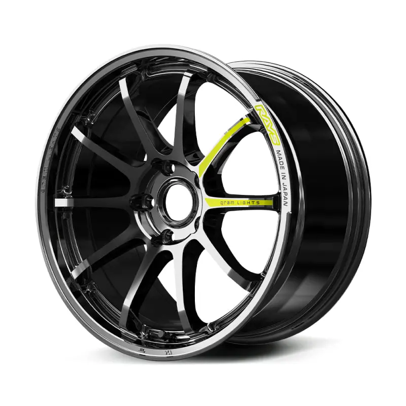 Gram Lights 57Nr Le 18X9.5 +22 Offset Wheel – 5X114.3, Rays Black Metal Coat Finish 1