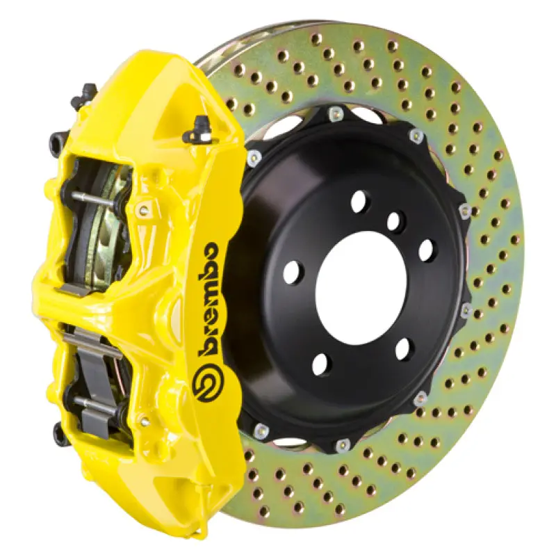 Brembo Gt Big Brake Kit – Yellow-Finished 6-Piston Front Calipers & Drilled 355X32Mm Two-Piece Rotors For 2001–2002 Viper Rt-10/Gts 1