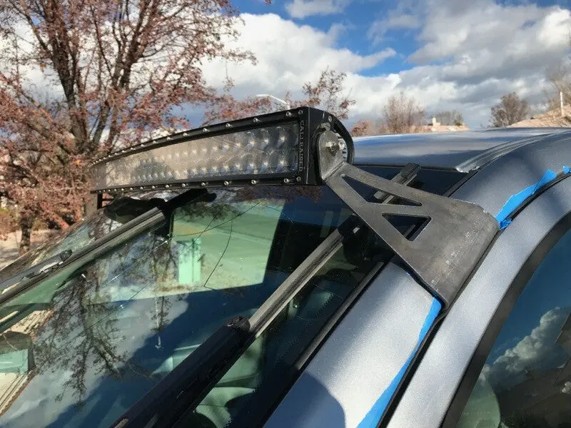 Cali Raised Led Light Bar Roof Bracket Kit For 2007–2021 Toyota Tundra – 52" Curved Bar With 5D Optic Osram Leds 1