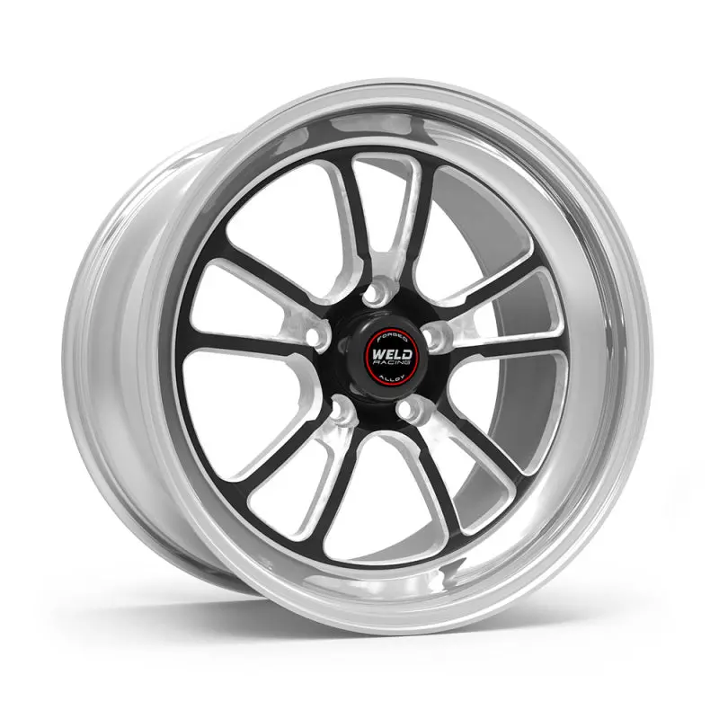 Weld S70 Rt-S Forged Aluminum Wheel: 17X7In, 5X114.3Mm Bolt Pattern, 4.2In Backspace, Black Center/Polished Lip 1