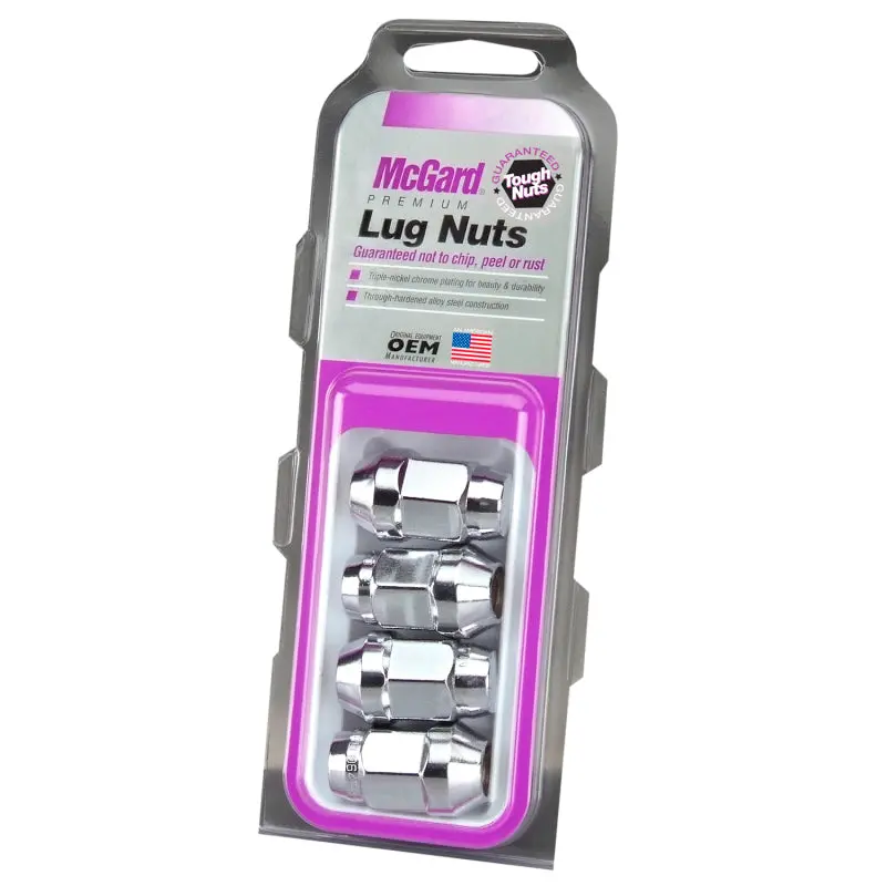 Mcgard Chrome Hex Lug Nuts – Cone Seat Bulge Style, M12X1.5, 3/4" Hex, 1.45" Length (4-Pack) 2