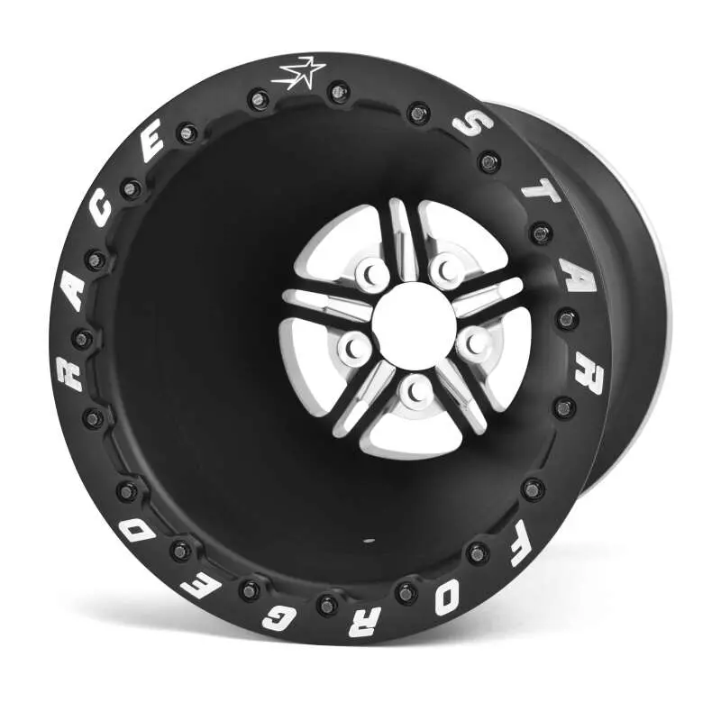 Race Star 63 Pro Forged Drag Wheel – 15X14", 5X4.75", 4.00" Backspace, Black Anodized & Machined 1