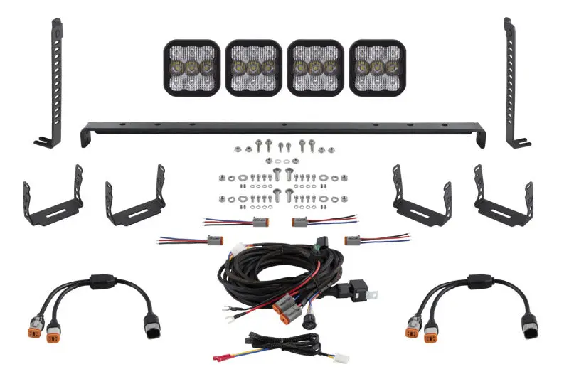 Diode Dynamics Ss5 Stealth Grille Led Pod Kit For 2014–2023 Toyota 4Runner – 4-Pod Sport Configuration, White Combo 1