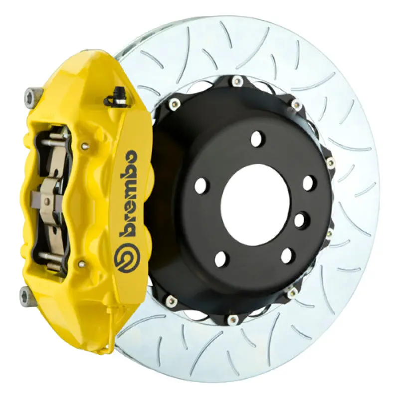 Brembo Rear Gt Big Brake Kit For 2009–2015 Cts-V: 4-Piston Calipers, 380X28Mm Two-Piece Slotted Rotors, Type-3 Yellow Finish 1