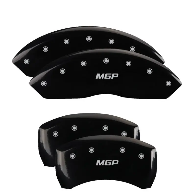 Mgp Engraved 4-Piston Caliper Covers – Front & Rear For Lincoln Mkx, Black With Silver Accent 1