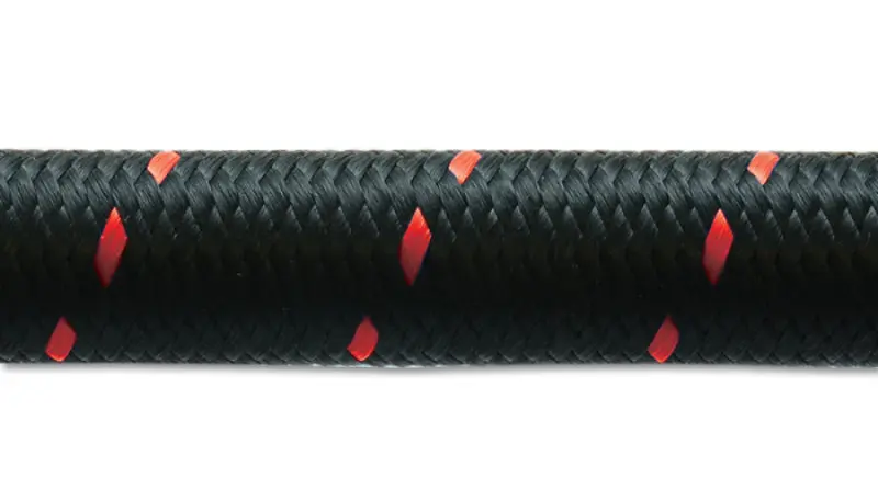 Vibrant -8 An Flexible Hose: 10-Foot Roll, Two-Tone Black-And-Red Nylon Braided 1
