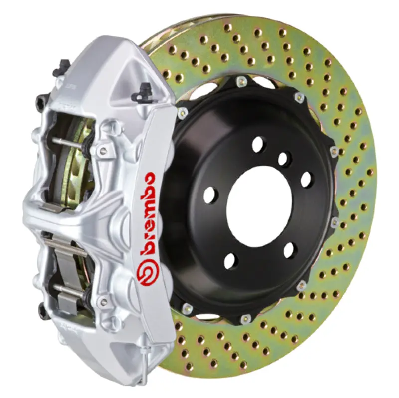 Brembo 10-15 Camaro V6 Front Gt Bbk 6 Piston Cast 380X32 2Pc Rotor Drilled-Silver 1