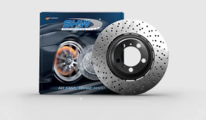 Shw 20-21 Porsche Carrera/Carrera S Front Right Drilled-Dimpled Lightweight Brake Rotor (9P1615302J) 1