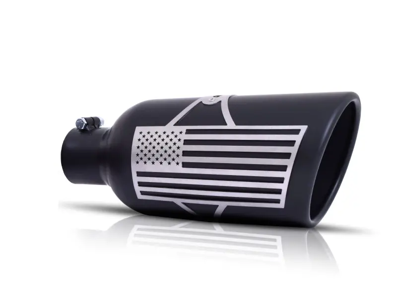 Gibson Patriot Series Exhaust Tip – 6" Od, 5" Inlet, 18" Length, Rolled Edge Slash-Cut Design With Black Ceramic Coating 1