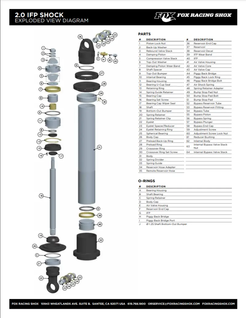 Fox Eyelet Shaft: 0.900-Inch Diameter, 2.963-Inch Total Length, Anodized Black 6061 Aluminum 1