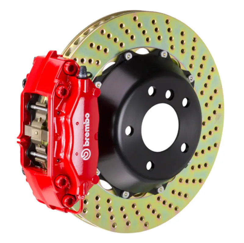 Brembo Gt Big Brake Kit For 2008–2009 Pontiac G8 – Rear 4-Piston Calipers, 345X28Mm Drilled Two-Piece Rotors (Red Finish) 1