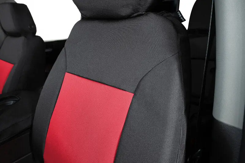Covercraft Endura Precisionfit Seat Covers For 2018–2024 Mercedes Sprinter — Front Row, Red/Black Colorway 2