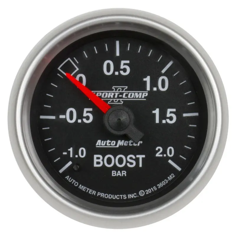 Autometer Sport-Comp Ii Mechanical Vacuum/Boost Gauge – 2-1/16" Dial, -1 To +2 Bar Range 1