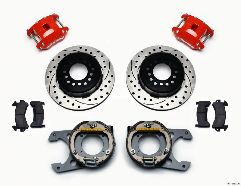 Wilwood D154 Power Steering Proportioning Brake Kit – Drilled Red Rotors For Chevy C-10 (2.42" Offset, 5-Lug) 1
