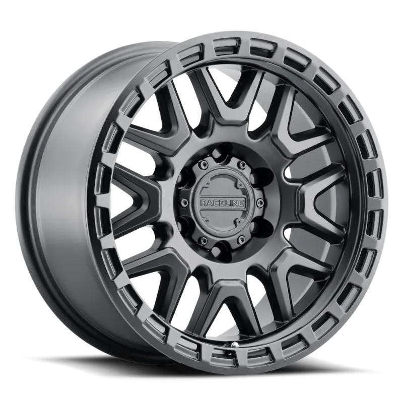 Raceline Krank 17X9" Satin Black Beadlock Wheel — 8X165.1 Bolt Pattern, -12Mm Offset, 125.2Mm Center Bore 1